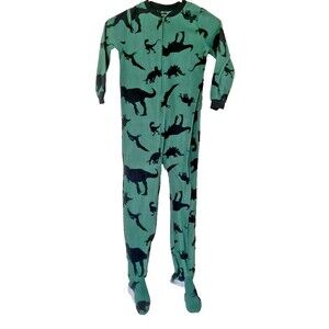 Lot of 2 Carter’s Boys Dinosaur & Space Footed Pajamas Fleece Full Zip Kids Sz 7